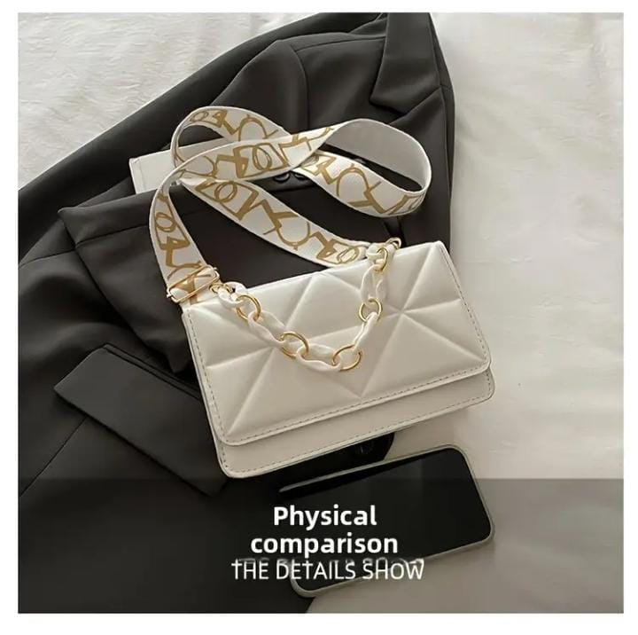 Versatile white shoulder & crossbody bag for women 🤍✨