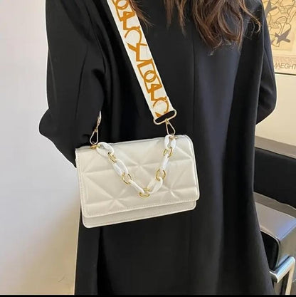 Versatile white shoulder & crossbody bag for women 🤍✨