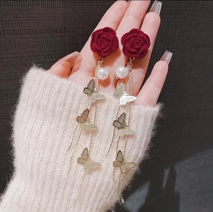 🌸 Floral Drop Earrings - Elegant & Stylish