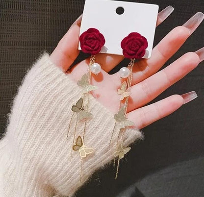 🌸 Floral Drop Earrings - Elegant & Stylish