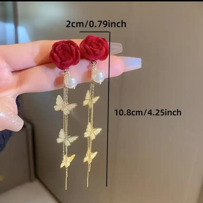 🌸 Floral Drop Earrings - Elegant & Stylish